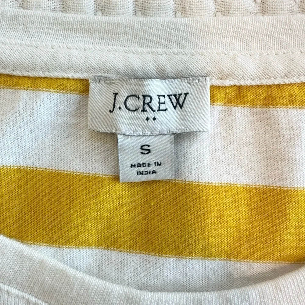 J. Crew Classic Striped Fisherman Long Sleeve Tee with Gold Buttons